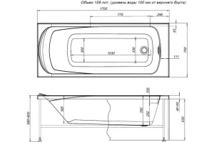 Акриловая ванна Aquanet Roma 170х70 - 3