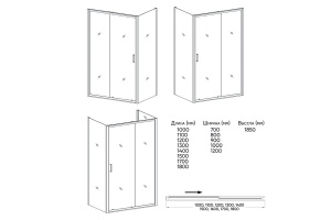 Душевой уголок Veconi Rovigo RV-046 180х100 см профиль хром (RV046-180100PR-01-19C1) - 3