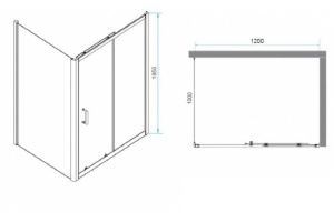 Душевой уголок RGW Passage PA-74 120x100 профиль хром стекло прозрачное - 3