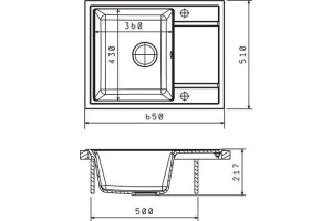 Мойка кухонная Florentina Липси 650 антрацит - 2