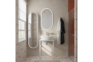 Мебель для ванной DIWO Элиста 60 белый мрамор, с раковиной Moduo 55 Leaf