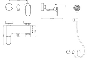 Смеситель Boheme Spectre 453-BR для ванны с душем, бронза - 2