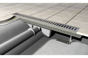 Водоотводящий желоб с порогами для перфорированной решетки горизонтальный сток, 650 мм, APZ1S-650 - 3