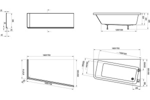 Акриловая ванна Ravak 10° 160x95 см (C841000000) - 2