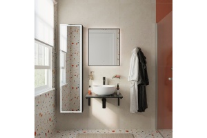 Столешница с раковиной DIWO Элиста 60 чёрный мрамор, с раковиной Moduo 40 RING - 2