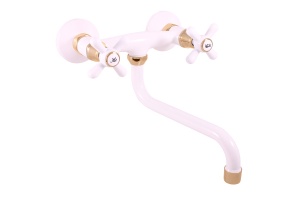 Смеситель для кухни Rav Slezak Morava retro белый - золото