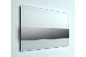 Кнопка смыва TECE Square 9240801 белое стекло, кнопка сатин - 2