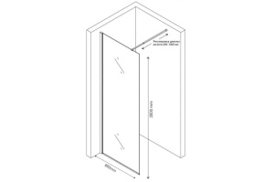 Душевая перегородка Berges Wasserhaus Sky 80x200, профиль хром сильвер 064001 - 3