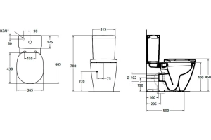 Чаша для унитаза-компакта Ideal Standard Connect с функцией биде белый - 3