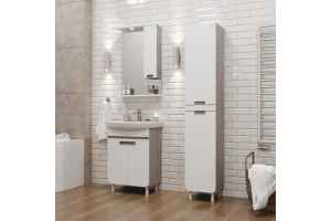 Тумба с раковиной Onika Харпер 60 белый/мешковина (106143) - 3