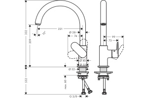 Смеситель Hansgrohe Vernis Blend M35 71870000 для кухонной мойки, хром - 2