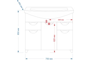 Тумба для комплекта Misty Орхидея 75 белая эмаль - 3