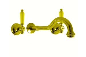 MK531Z MORAVA RETRO - смеситель для умывальника настенный, ЦВЕТ ЗОЛОТО