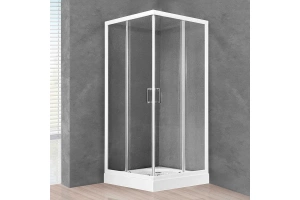 Душевой уголок Royal Bath HPD 90х90 профиль белый стекло прозрачное