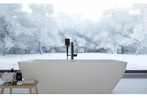 Смеситель Lemark Bronx напольный, для ванны с душем, черный LM3744BL - 2