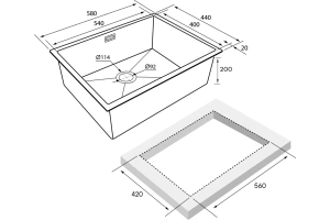 Мойка кухонная Paulmark Next 58 темный хром - 3