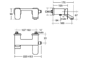 Смеситель для ванны с душем Ideal Standard Tonic II хром - 2
