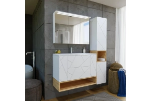 Зеркало-шкаф Бриклаер Кристалл 95 белое (4627125416002) - 3