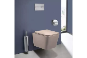 Подвесной унитаз Vincea Q-Line бежевый матовый с сиденьем микролифт - 2