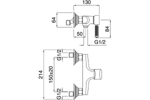 Смеситель Cezares Olimp DM 02 L для душа - 2