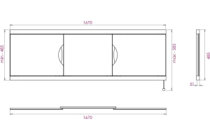 Фронтальная панель Onika Лагуна-Эконом 170 белый (517015) - 2
