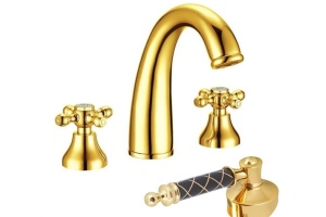 Смеситель для раковины Boheme Tradizionale золото с черным