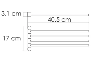 Полотенцедержатель четверной Wasserkraft белый матовый  - 2