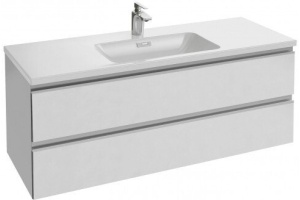 EB2021-RA-N18 Мебель для раковины-столешницы (120 см) с 2 выдвижными ящичками, встроенные ручки, Белый, блестящий