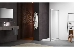 AQ ARI PI 10020CH Душевая дверь, распашная 1000x2000 профиль хром, стекло прозрачное - 3