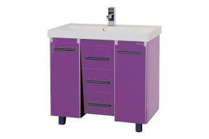 Джулия QVATRO -105 Тумба с 3 ящ. конус сиреневая