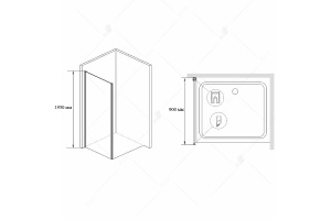 Душевая стенка RGW Z-14 90х195 профиль хром стекло прозрачное - 3