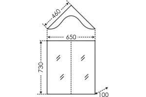 Зеркало СанТа Аврора угловое - 3
