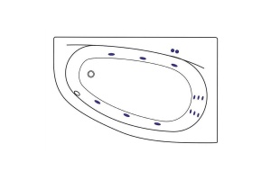 Акриловая ванна Excellent Kameleon 170x110 белая бронза правая с гидромассажем - 2