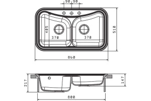 Мойка кухонная Florentina Крит 860 жасмин - 2