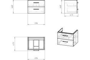 Тумба для комплекта Cersanit Lara 60 - 3