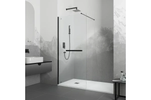 Душевая перегородка RGW Walk In WA-041B 100х195 профиль черный стекло прозрачное - 2