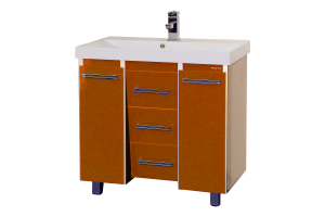 Джулия QVATRO -105 Тумба с 3 ящ. конус оранжевая