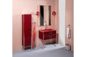 Тумба под раковину моноблок Boheme Armadi Art Monaco 80 бордо глянец - хром - 2
