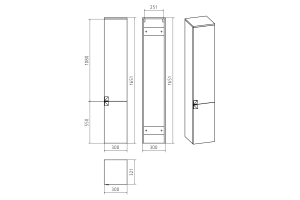 Шкаф-пенал Misty Сахара 30 R, белый - 3