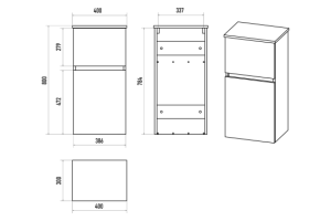 Шкаф-пенал Misty Ива 40 белый - светлое дерево - 3