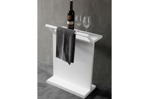 Столик для ванной комнаты Abber Stein с полотенцедержателем белый