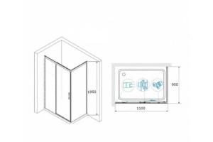 Душевой уголок RGW Leipzig LE-41-1 110х90 профиль хром стекло прозрачное - 3