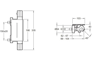 Термостат Jacob Delafon Metro для ванны с душем с полкой E21768-BL - 3