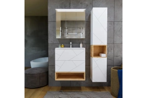 Тумба под раковину Бриклаер Кристалл 70 белая матовая (4627125415951) - 3