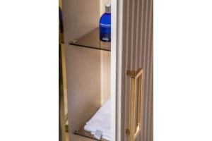 Шкаф-пенал Armadi Art Monaco подвесной белый глянец - золото - 3