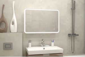 ТОКИО Зеркало-шкаф 900х530 с розеткой LED