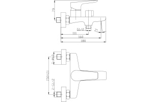 Смеситель BelBagno Ancona ANCONA-VAS-CRM для ванны с душем - 2