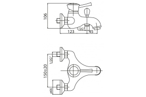 Смеситель для ванны Cezares Giubileo (GIUBILEO-VM-01) - 2