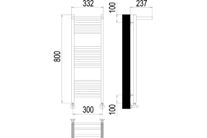 Водяной полотенцесушитель Terminus Аврора П16 300х800 c полкой Хром - 3