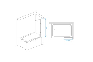 Шторка на ванну RGW Screens SC-056-2 40x150 профиль хром стекло прозрачное - 3